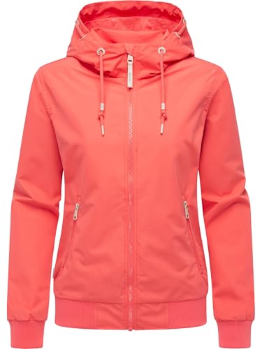 Ragwear Damen leichte Übergangsjacke wasserdichte und atmungsaktive Herbstjacke kurz mit Kapuze Oggie YOUMODO Coral Gr. XL von Ragwear