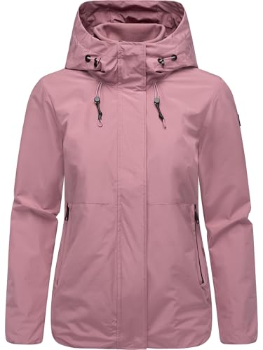 Ragwear Damen leichte wasserdichte und atmungsaktive Übergangsjacke Sommerjacke kurz mit Verstellbarer Kapuze Sunniva A YOUMODO Dusty Pink Gr. L von Ragwear