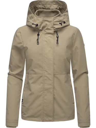 Ragwear Damen leichte wasserdichte und atmungsaktive Übergangsjacke Sommerjacke kurz mit Verstellbarer Kapuze mit feiner Rillenstruktur Sunniva B YOUMODO Dusty Olive Gr. XL von Ragwear