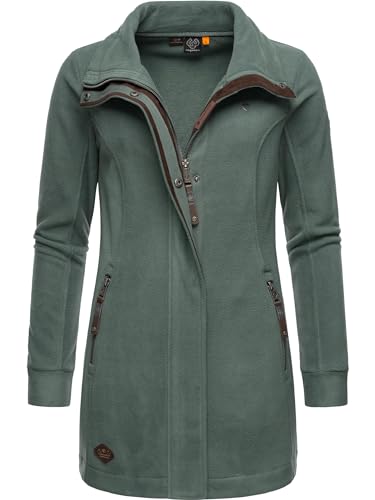 Ragwear Damen Leichter Fleece-Übergangsmantel lang windabweisend mit hohem Kragen Letrice Fleece Pine Green Gr. 3XL Ragwear Damen Leichter Fleece-Übergangsmantel lang windabweisend mit hohem Kragen Letrice Fleece Pine Green Gr. 3XL von Ragwear