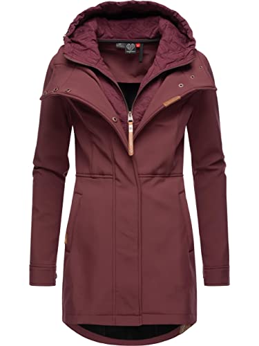 Ragwear Damen übergangsjacke Softshellmantel wasserdicht atmungsaktiv mit Kapuze Ybela Wine Red22 Gr. M von Ragwear