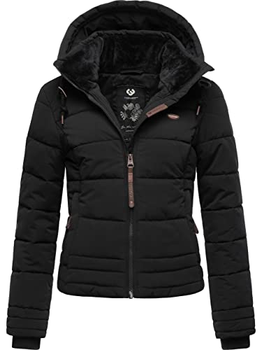 Ragwear Damen warme Winter Steppjacke mit Kapuze Novva Black Gr. L von Ragwear