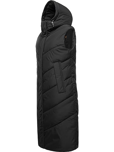 Ragwear Damen warme Winter Steppweste mit Kapuze Suminka Vest Black Gr. XXL von Ragwear
