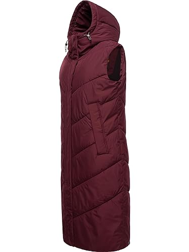 Ragwear Damen warme Winter Steppweste mit Kapuze Suminka Vest Wine Red Gr. M von Ragwear