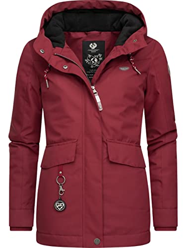 Ragwear Damen warme Winterjacke aus recyceltem Polyester Jazmin Remake II Intl. Wine Red22 Gr. M von Ragwear