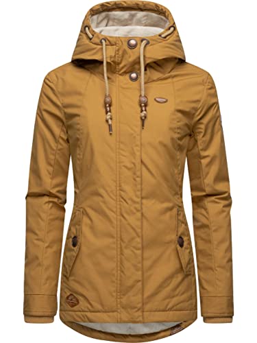 Ragwear Damen warme Kurze Winterjacke mit Kapuze Monade Intl Camel22 Gr. S von Ragwear