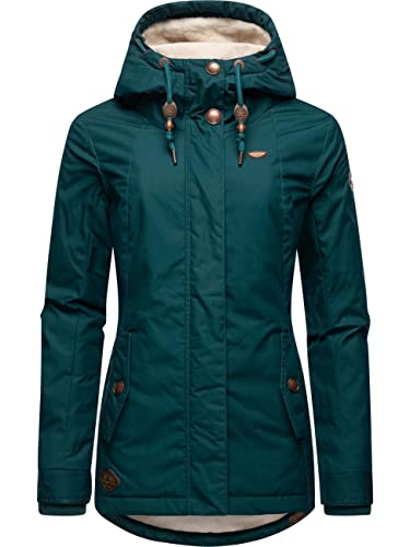 Ragwear Damen warme Kurze Winterjacke mit Kapuze Monade Intl Dark Green22 Gr. 5XL von Ragwear