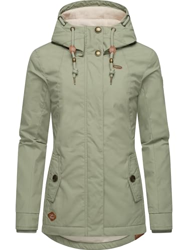 Ragwear Damen warme Kurze Winterjacke mit Kapuze Monade Intl Dusty Olive24 Gr. 4XL von Ragwear