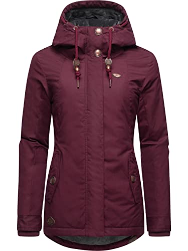 Ragwear Damen warme Kurze Winterjacke mit Kapuze Monade Intl Wine Red22 Gr. S von Ragwear
