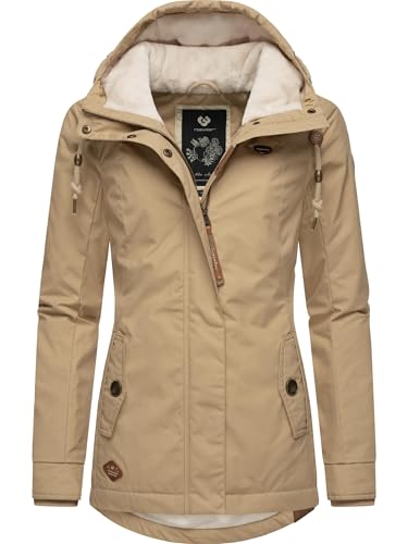 Ragwear Damen warme Winterjacke kurz mit Kapuze Monade Intl Taupe24 Gr. XL von Ragwear