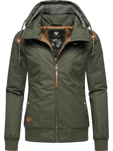 Ragwear Damen warme Winterjacke mit Abnehmbarer Kapuze Jotty Winter Intl Dark Olive24 Gr. XS von Ragwear
