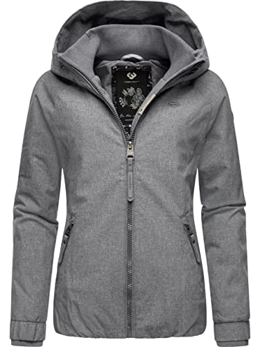 Ragwear Damen Winterjacke Warmer Kurzmantel mit Kapuze Dizzie Winter Grey022 Gr. S von Ragwear