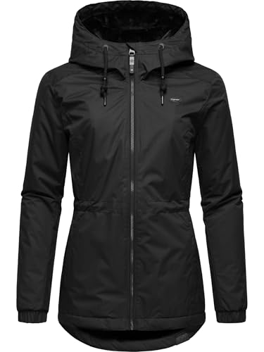 Ragwear Damen warme Winterjacke wasserdicht mit Kapuze Dankka Warm YOUMODO Black Gr. XL von Ragwear
