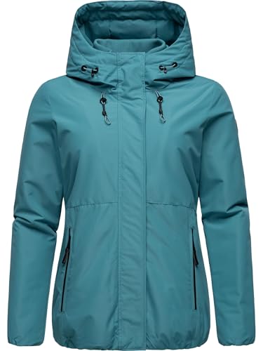 Ragwear Damen warme wasserdichte und atmungsaktive Winterjacke kurz mit flauschigem Teddyfell-Innenfutter Sunniva YOUMODO Ocean Green Gr. M von Ragwear