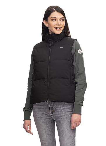 Ragwear Damen wasserabweisende Steppweste Ailish mit Stehkragen 2321-60002 Black (1010) XXL von Ragwear