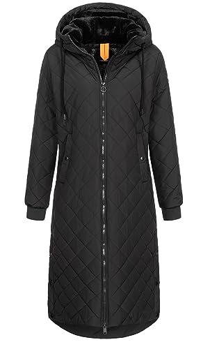 Ragwear Damen wasserabweisender Steppmantel Niran mit Kapuze 2321-60027 Black (1010) L von Ragwear