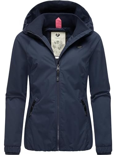 Ragwear Damen wasserdichte Übergangsjacke leichte Jacke kurz mit Kapuze Dizzie Intl Navy024 Gr. 3XL von Ragwear