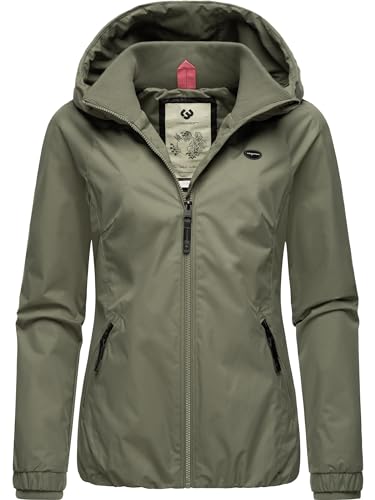 Ragwear Damen wasserdichte Übergangsjacke leichte Jacke kurz mit Kapuze Dizzie Intl Olive024 Gr. 5XL von Ragwear
