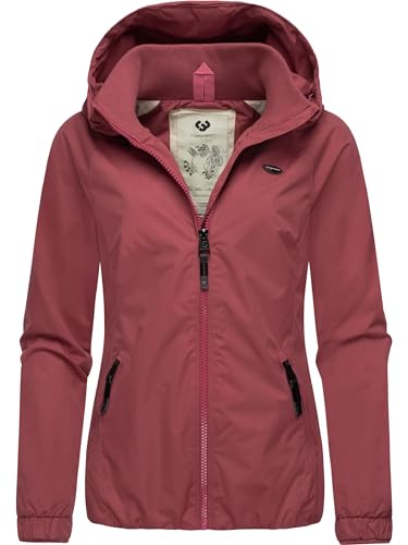 Ragwear Damen wasserdichte Übergangsjacke leichte Jacke kurz mit Kapuze Dizzie Intl Rose23 Gr. XXL von Ragwear