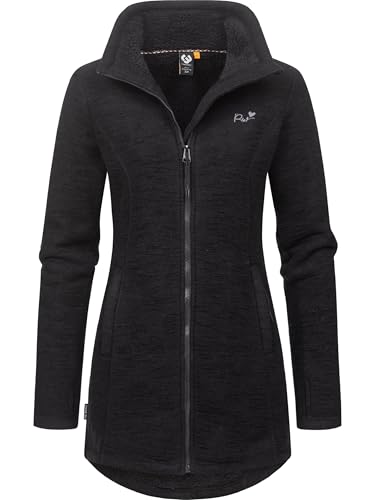 Ragwear Damen weiche Strickjacke Übergangsjacke mit Teddy-Fleece Miram Melange YOUMODO Black Gr. XXL von Ragwear