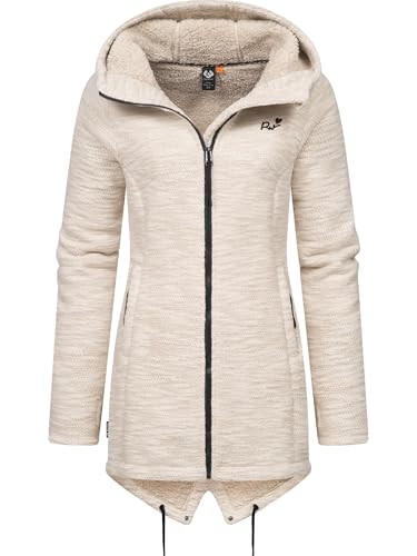 Ragwear Damen weiche Strickjacke Übergangsjacke mit Teddy-Fleece Wingi Melange YOUMODO Taupe Gr. XL von Ragwear