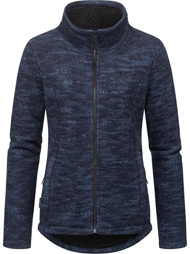 Ragwear Damen weiche Strickjacke Übergangsjacke mit Teddy-Fleece und Stehkragen Liram Melange YOUMODO Navy Gr. 4XL von Ragwear