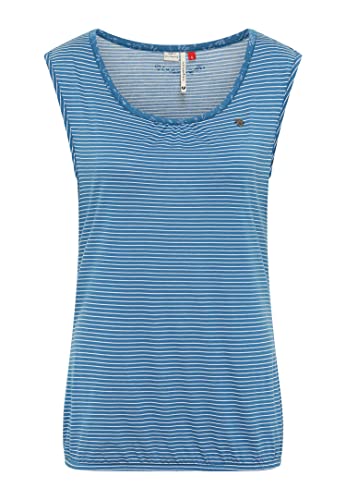 Ragwear EIREEN Damen Frauen Top,Shirt,Oberteil,ärmellos,Rundausschnitt,Tunnelzug am Bund,Blau,M von Ragwear