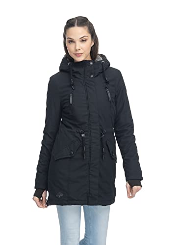 Ragwear W Elsie Schwarz - Komfortabler warmer Damen Kurzmantel, Größe XS - Farbe Black von Ragwear