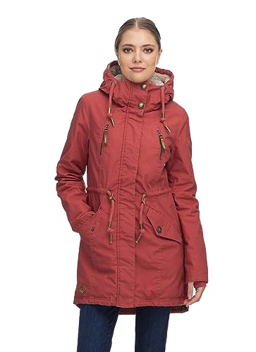 Ragwear ELSIE Damen Frauen Parka,Mantel,Übergangsmantel,Übergangsjacke mit Kapuze,Herbstmantel,Rosa,L von Ragwear