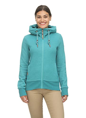 Ragwear EMER Damen Frauen Kapuzenjacke,Zip Hoodie,Sweatjacke,Stehkragen,Seitentaschen,Blau,S von Ragwear