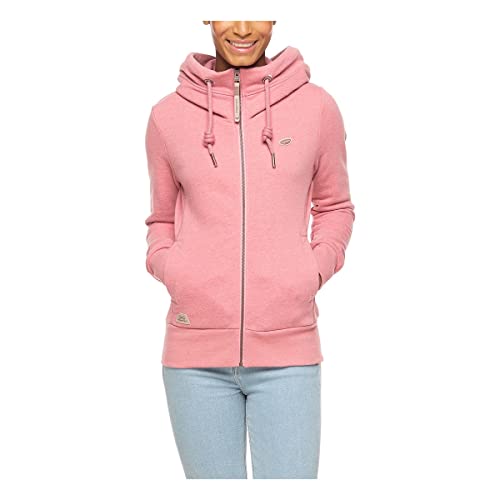 Ragwear EMER Damen Frauen Kapuzenjacke,Zip Hoodie,Sweatjacke,Stehkragen,Seitentaschen,Regular Fit,Pink (4043),M von Ragwear