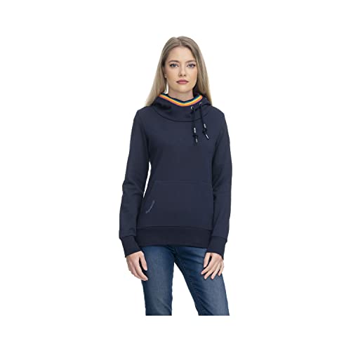 Ragwear ERMELL Damen Frauen Sweatshirt,Pullover,Pulli,sportlicher Sweater,Hoodie,hoher Stehkragen,Blau,L von Ragwear