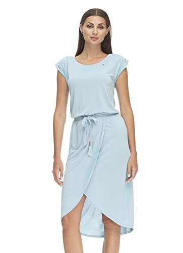 Ragwear ETHANY Damen Frauen Kurzarmkleid,Kleid,Freizeitkleid,Sommerkleid,Kurzarm,Gummizug,Wickel-Optik,Blau,M von Ragwear