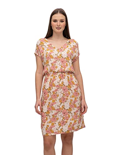 Ragwear FLORRENCE Damen Frauen Kurzarmkleid,Kleid,Freizeitkleid,Sommerkleid,Shirtkleid,Kurzarm,Gummizug,Orange,XL von Ragwear