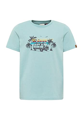 Ragwear Ferrin Jungen T-Shirt Sommer Surfing Shirt mit Surf VW-Bus Motiv in sommerlichen Farben (DE/NL/SE/PL, Numerisch, 164, Regular, Light Aqua) von Ragwear
