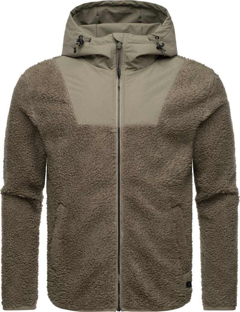 Ragwear Fleecejacke "Adar" mit Kapuze Angesagte Herren Plüschjacke mit hohem Kragen von Ragwear