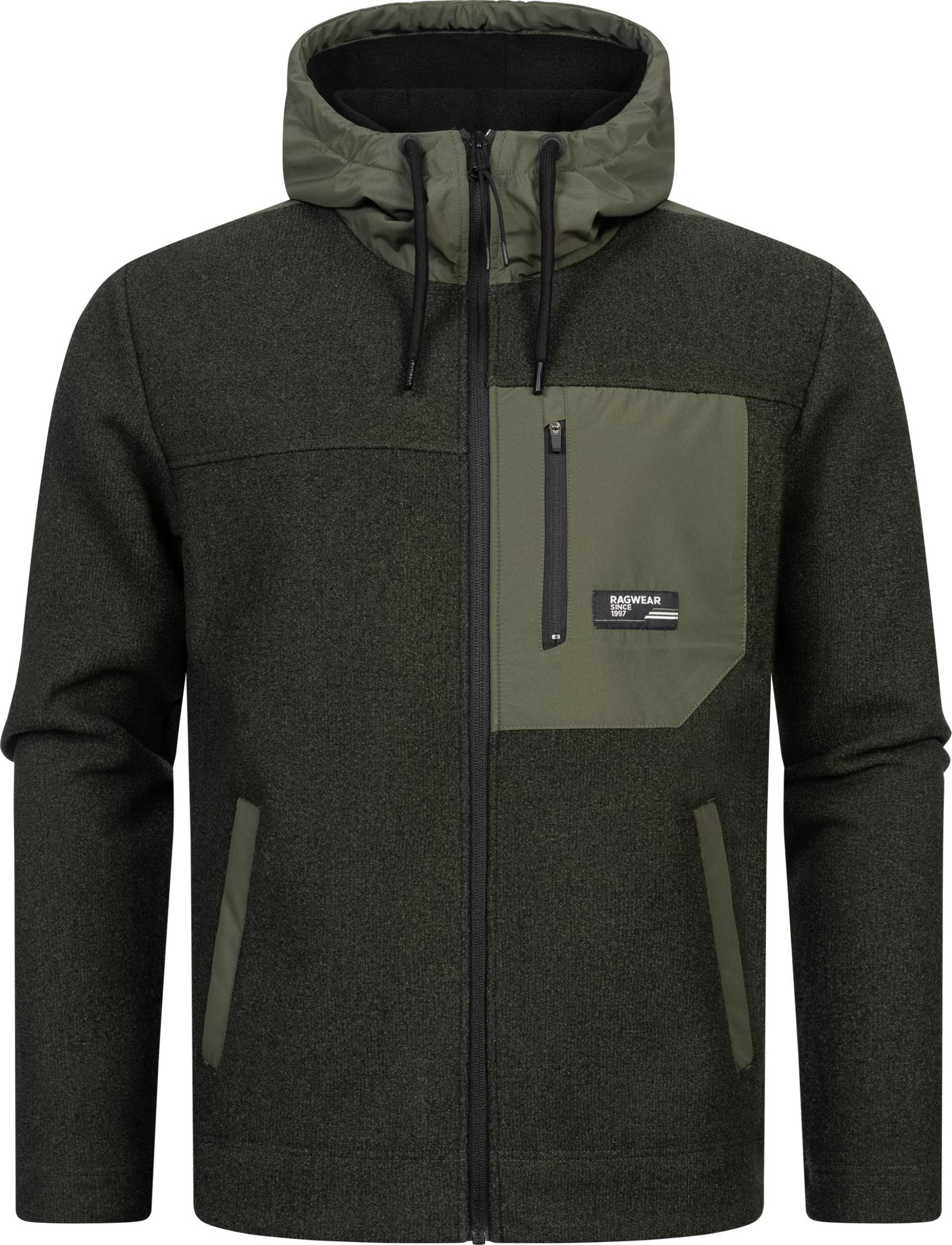 Ragwear Fleecejacke "Brodney" mit Kapuze Stylische Herren Übergangsjacke mit Brusttasche von Ragwear