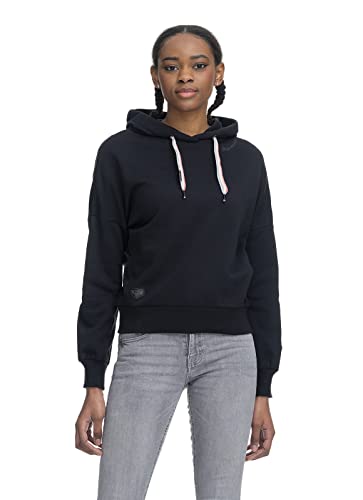 Ragwear GOBBY Damen Frauen Kapuzenpulli,Kapuzenpullover,Hoodie,Pullover mit Kapuze,Schwarz,L von Ragwear