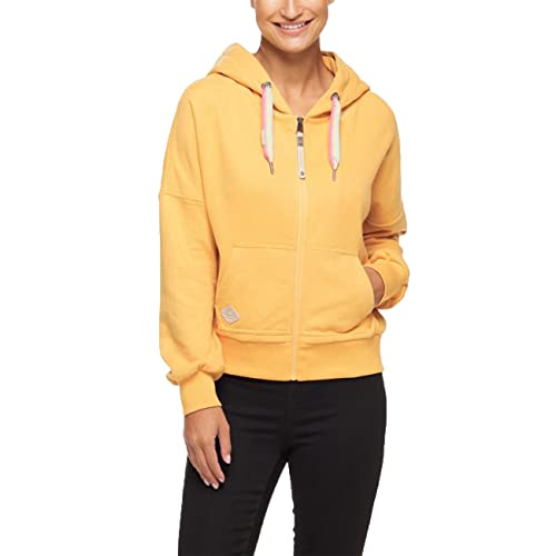 Ragwear GOBBY Zip Damen Frauen Kapuzenjacke,Zip Hoodie,Kapuzensweatshirt,Hoodie,Seitentaschen,Regular Fit,Yellow (6028),L von Ragwear