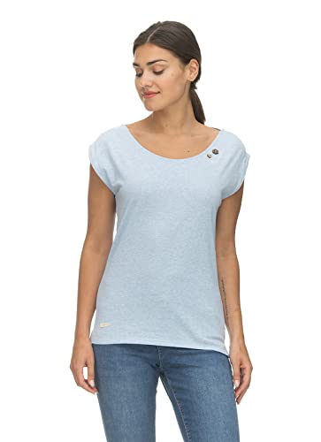 Ragwear GREETA Damen Frauen T-Shirt Rundhals,Shirt,Oberteil,Kurzarm,Rundausschnitt,Rückenausschnitt,Blau,XS von Ragwear