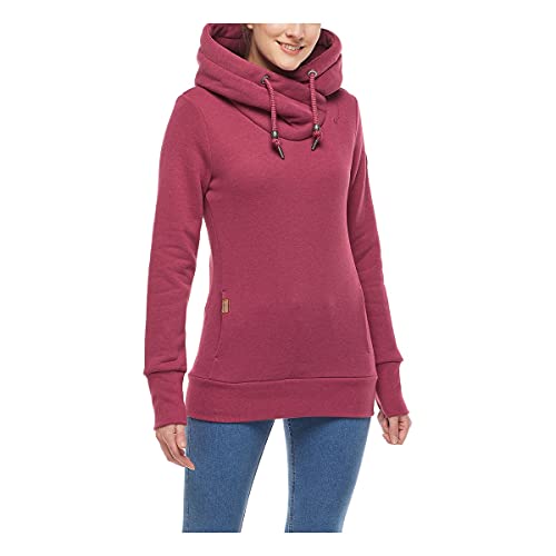 Ragwear GRIPY Bold Damen Frauen Kapuzenpulli,Kapuzenpullover,Hoodie,Stehkragen,Kapuze,warm,Seitentaschen,Regular Fit,Rot,L von Ragwear