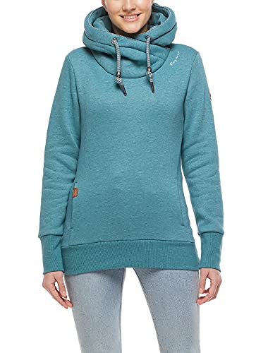 Ragwear GRIPY Bold Damen Frauen Kapuzenpulli,Kapuzenpullover,Hoodie,Stehkragen,Kapuze,warm,Seitentaschen,Regular Fit,Blau,L von Ragwear