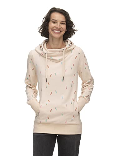 Ragwear GRIPY Organic Damen Frauen Kapuzenpulli,Kapuzenpullover,Hoodie,Stehkragen,Muster,Beige,S von Ragwear