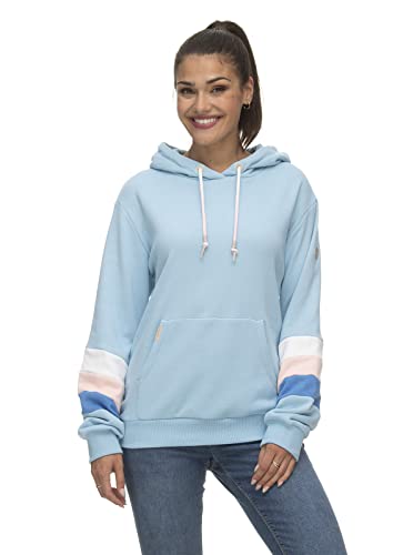 Ragwear Happier Damen Frauen Kapuzenpulli,Kapuzenpullover,Hoodie,Pullover mit Kapuze,Blau,XS von Ragwear