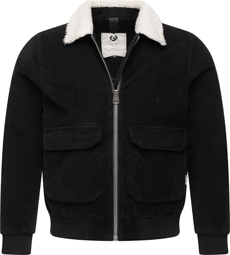 Ragwear Herren Cordjacke wasserdichte und atmungsaktive Übergangsjacke aus Kord Aviss YOUMODO Black Gr. M von Ragwear
