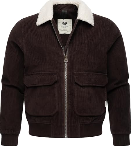 Ragwear Herren Cordjacke wasserdichte und atmungsaktive Übergangsjacke aus Kord Aviss YOUMODO Dark Brown Gr. M von Ragwear