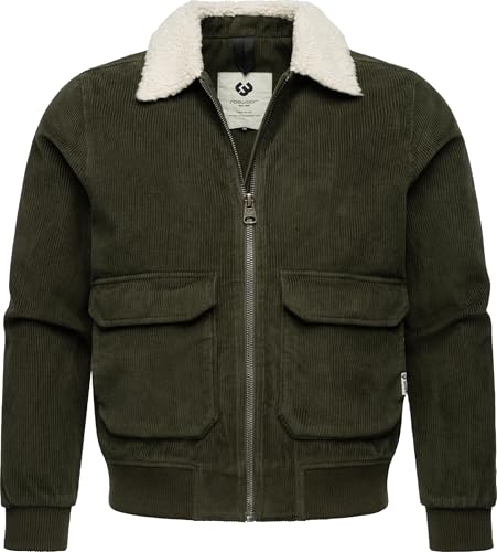 Ragwear Herren Cordjacke wasserdichte und atmungsaktive Übergangsjacke aus Kord Aviss YOUMODO Dark Olive Gr. XXL von Ragwear