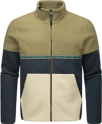 Ragwear Herren Fleecejacke kurzer kuscheliger Sweater warm mit hohem Kragen Lonndy Olive Gr. XXL von Ragwear
