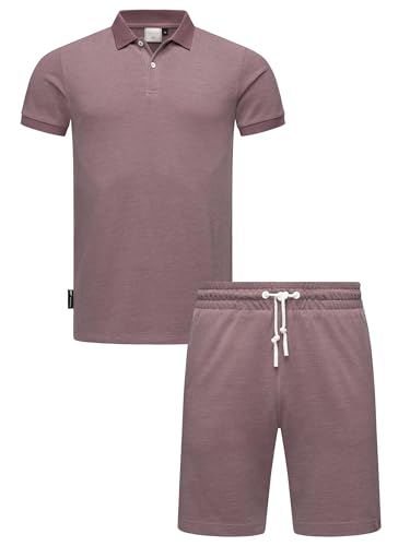 Ragwear Herren Freizeitanzug Zweiteiler-Jogginganzug bestehend aus kurzer Shorts und Poloshirt Hemd mit Kragen Set Porpi YOUMODO Mauve Gr. XL von Ragwear
