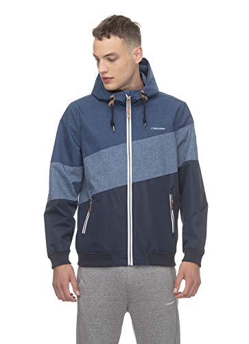 Ragwear Herren Jacke TRICOLE 2012-60014 Vegan Bundjacke Kapuze Reißverschluss Blau L von Ragwear